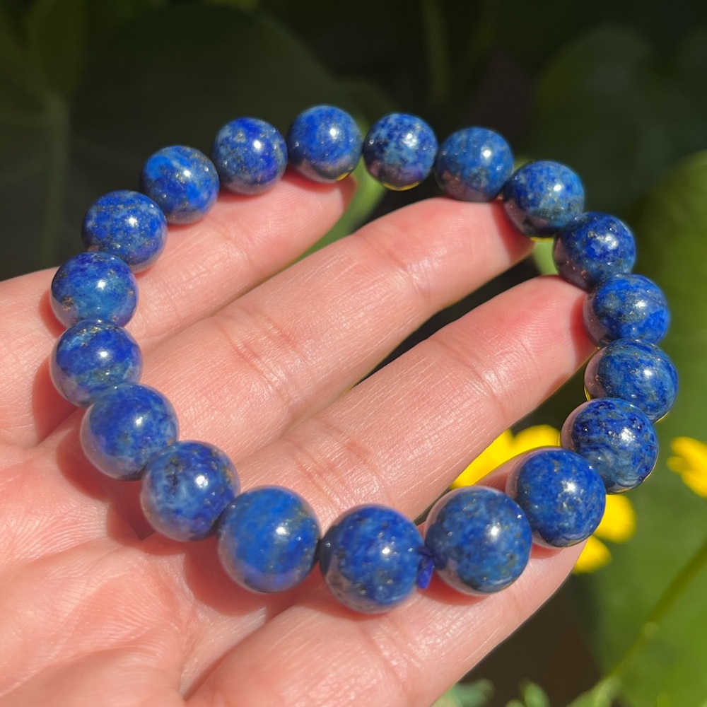 10mm stretchable‎ lapis lazuli bracelet
